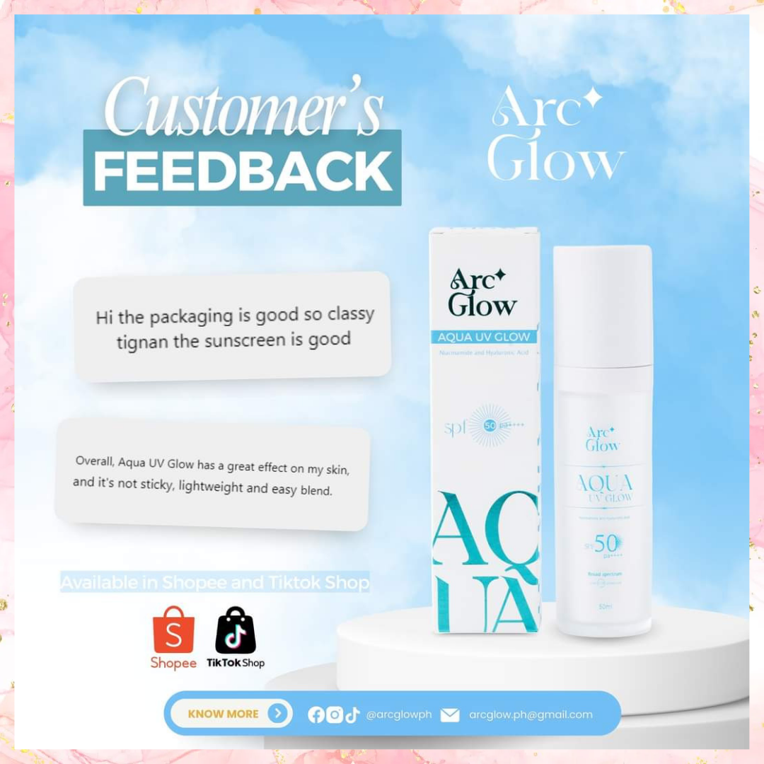 Arc Glow Aqua UV Glow Niacinamide & Hyaluronic Acid Sunscreen | SPF50PA++++