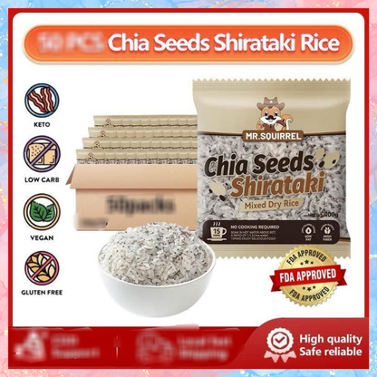 Mr Squirrel Chia Seeds Shirataki Mixed Dry Rice | Low Fat & High Fiber | 100G