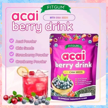Fitgum Acai Berry Drink with Chia Seeds