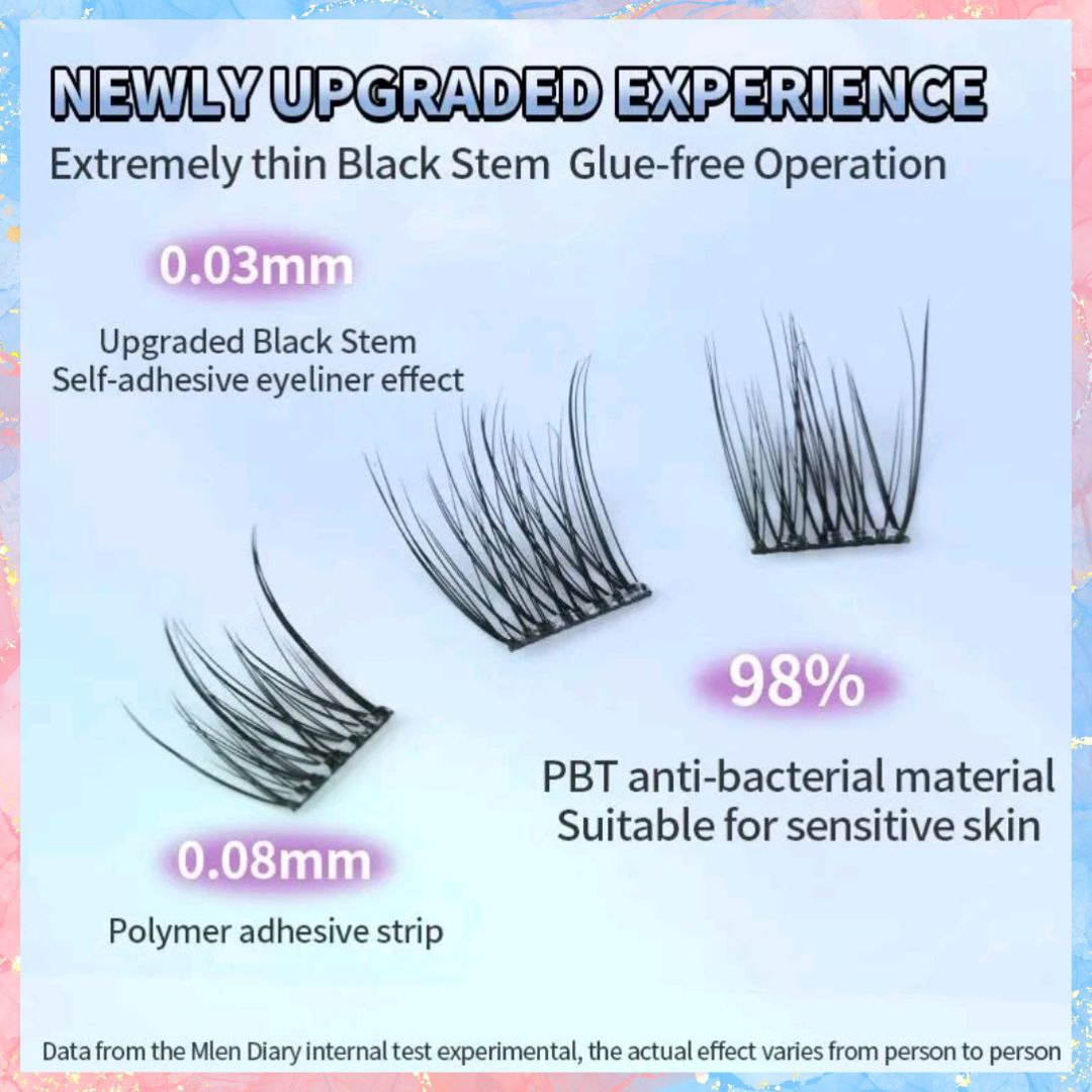 MLEN DIARY Glueless Falsies with FREE TWEEZER | No Glue Needed