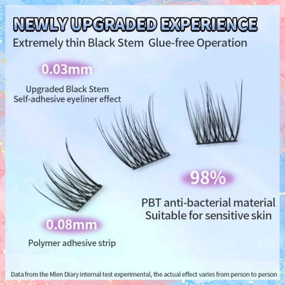 MLEN DIARY Glueless Falsies with FREE TWEEZER | No Glue Needed