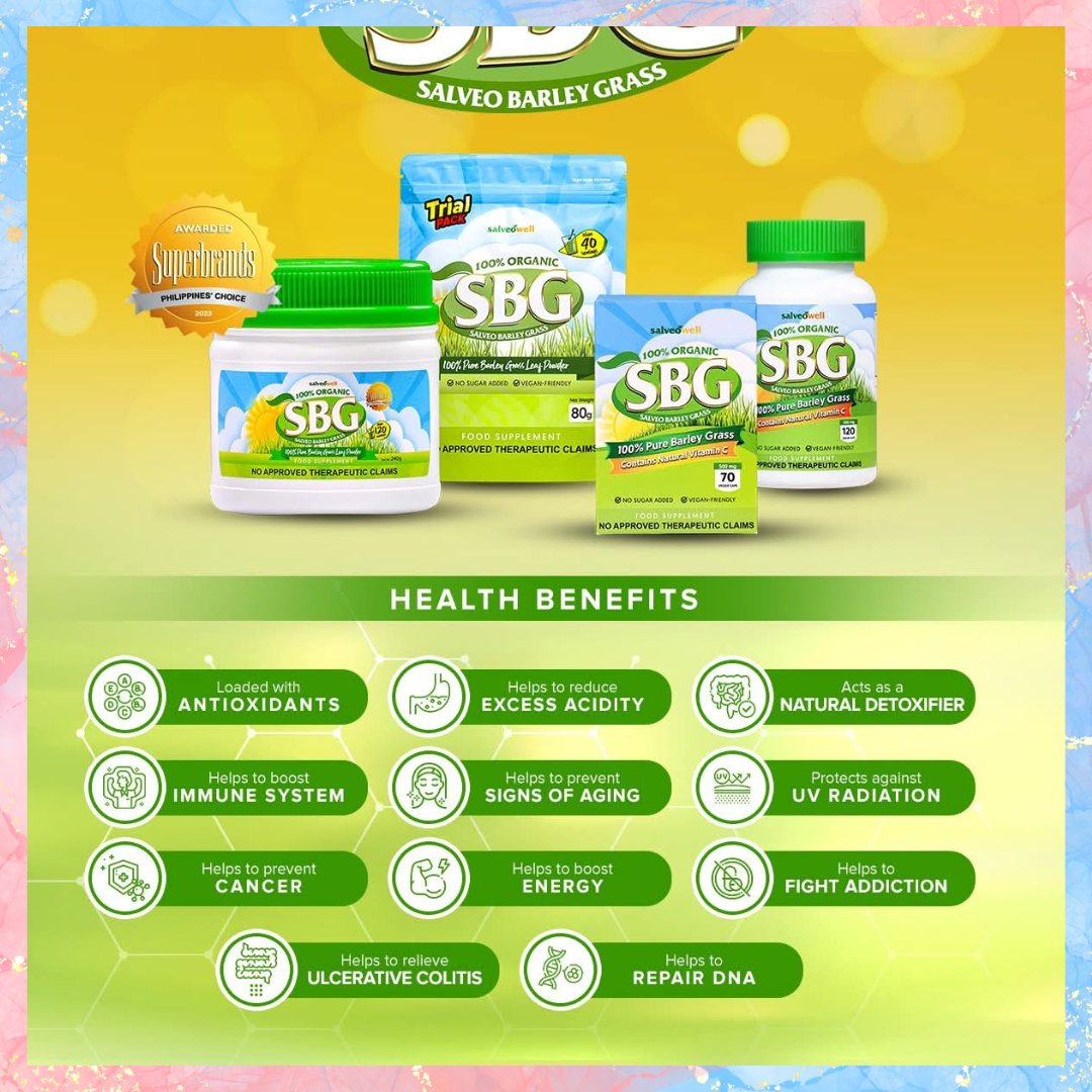 SBG SALVEO Barley Grass | Pure Barley Grass Leaf Powder | TRIAL PACK | Makes 40 Glasses