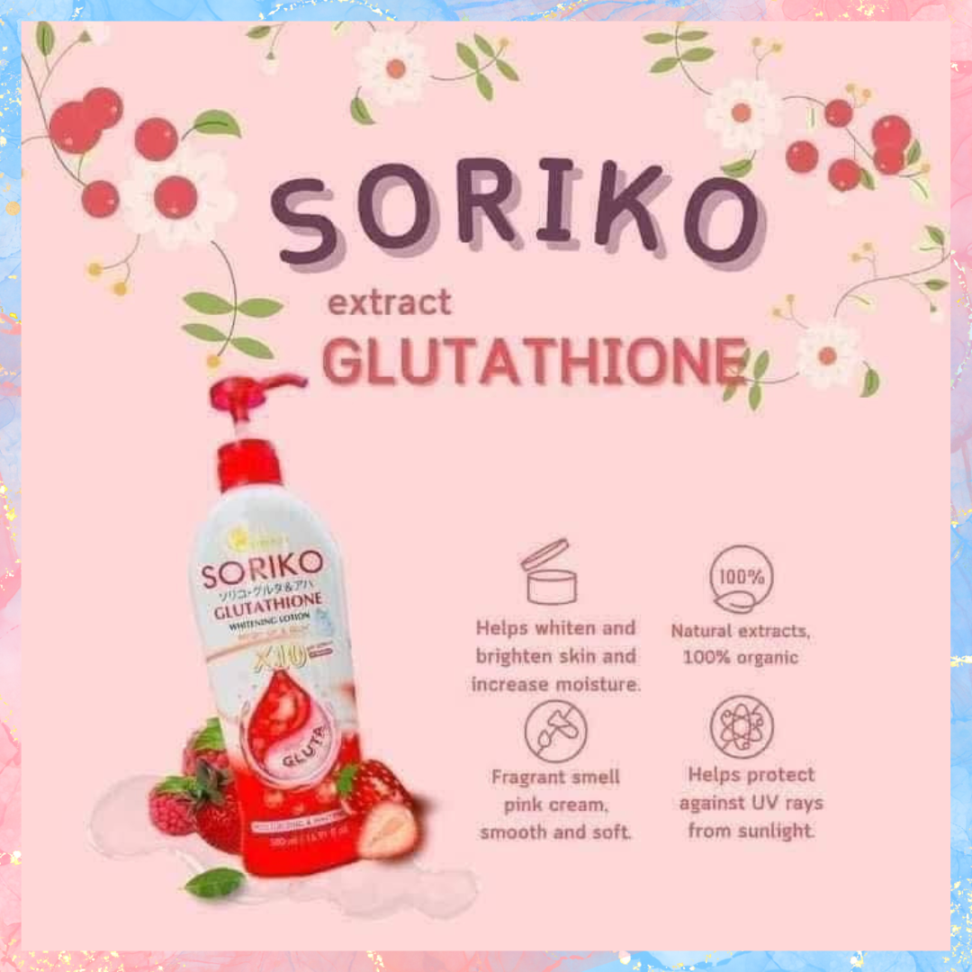 Soriko Glutathione x10 Whitening Lotion with SPF50 PA+++ UV Protection | 500ML