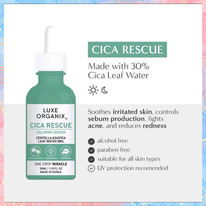 Luxe Organix Cica Rescue Gentle Brightening Serum | 30ML