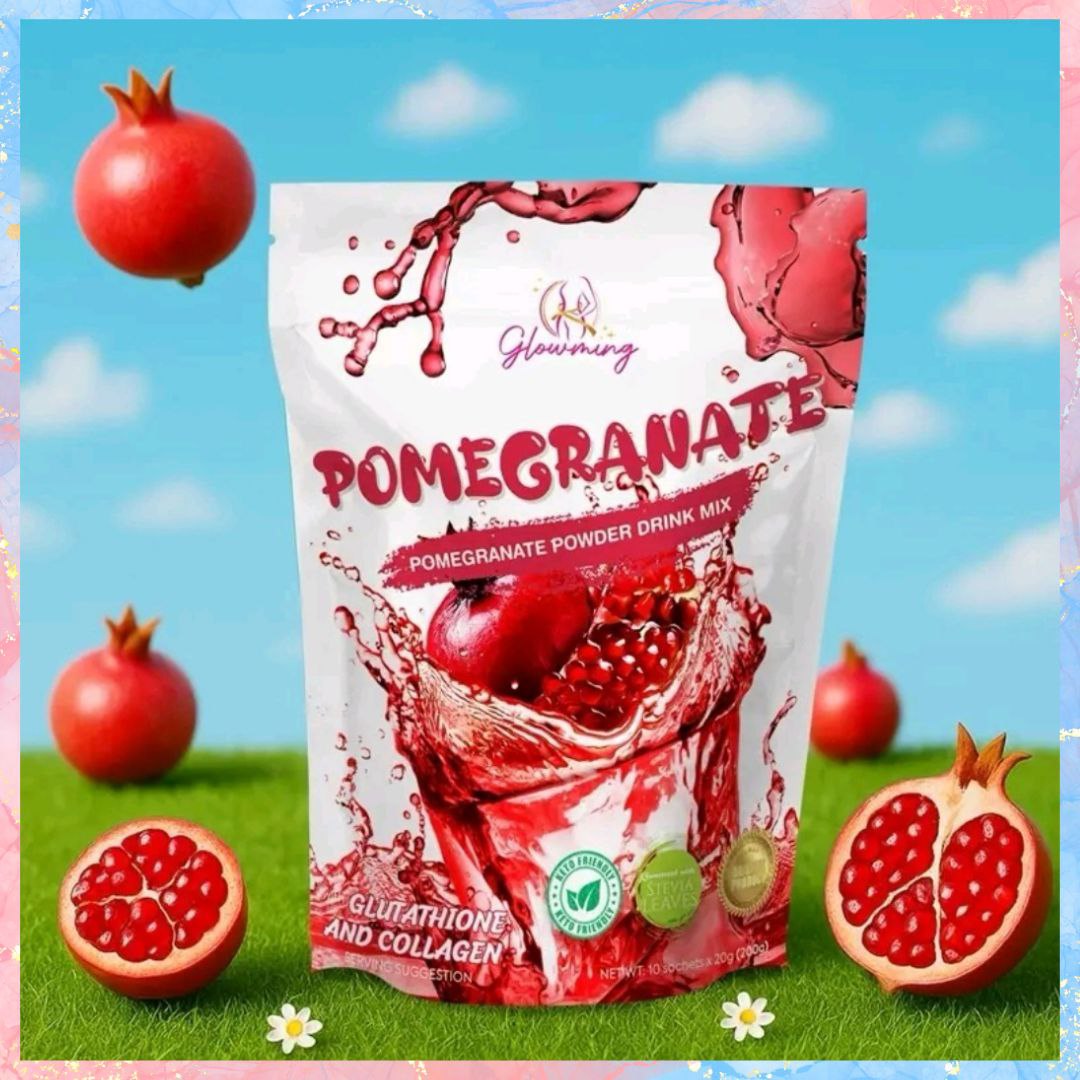 Cris Cosmetics Glowming POMEGRANATE Detox Drink | with Glutathione & Collagen | 10sachets