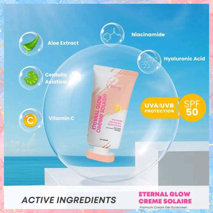Cris Cosmetics Eternal Glow Creme Solaire Premium Cream Gel Sunscreen | 50G
