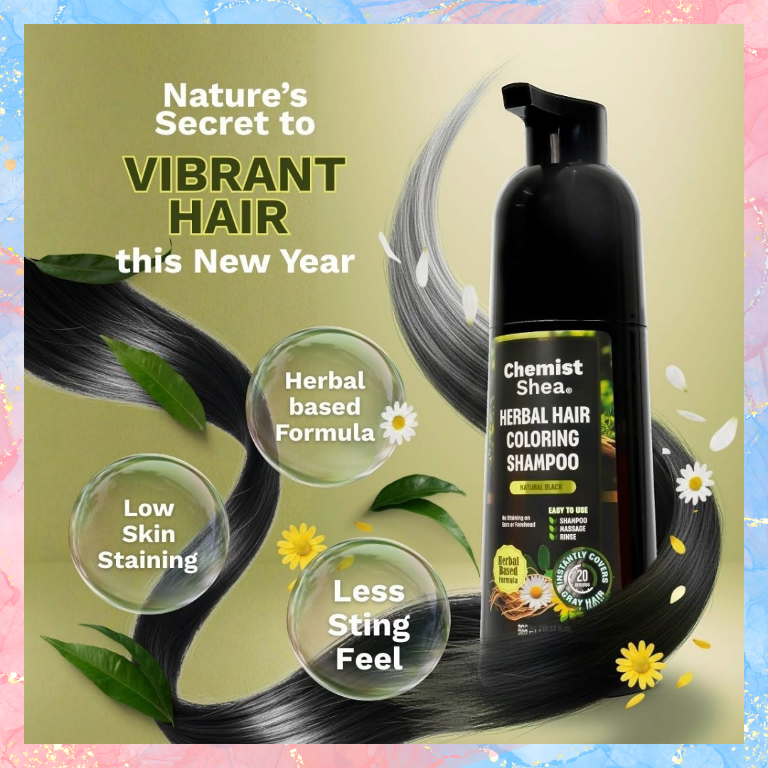 Chemist Shea Herbal Hair Dye Shampoo - Natural Black