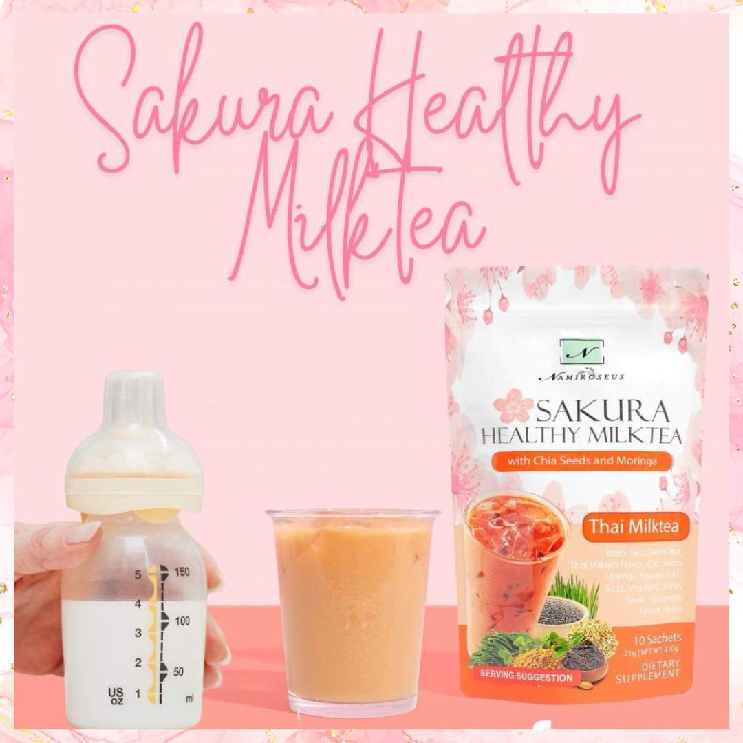 Namiroseus Sakura Healthy Milktea with Chia seeds & Moringa | Thai Milktea | 10sachets