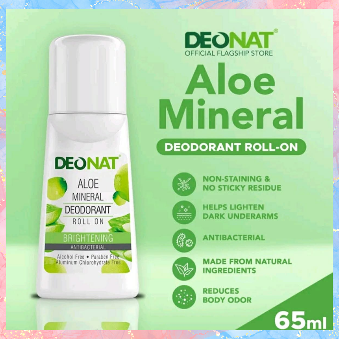 Deonat Aloe Mineral Deodorant Roll On | ALCOHOL-FREE | 65ML