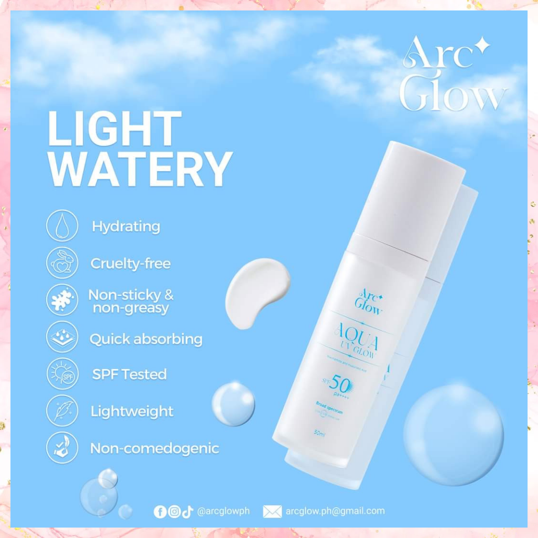 Arc Glow Aqua UV Glow Niacinamide & Hyaluronic Acid Sunscreen | SPF50PA++++