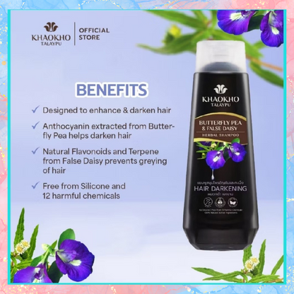 Khaokho Talaypu Herbal Hair Darkening Shampoo and Conditioner