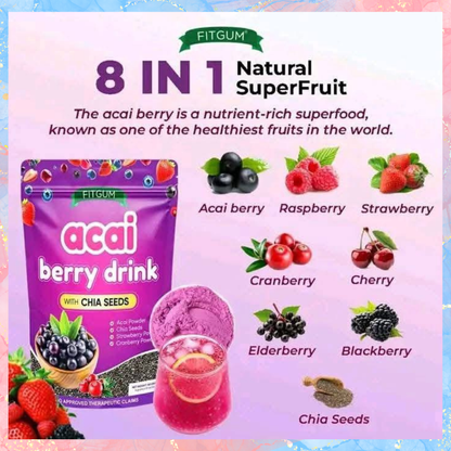 Fitgum Acai Berry Drink with Chia Seeds