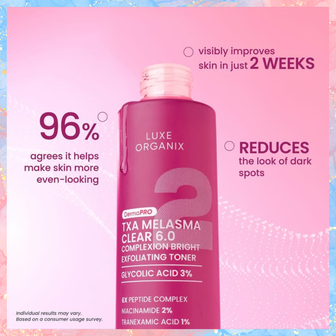 Luxe Organix Derma Pro TXA Melasma Clear 6.0 Exfoliating Toner