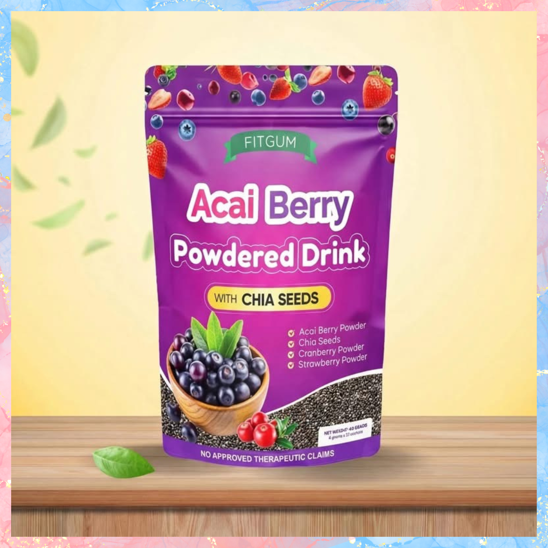 Fitgum Acai Berry Drink with Chia Seeds