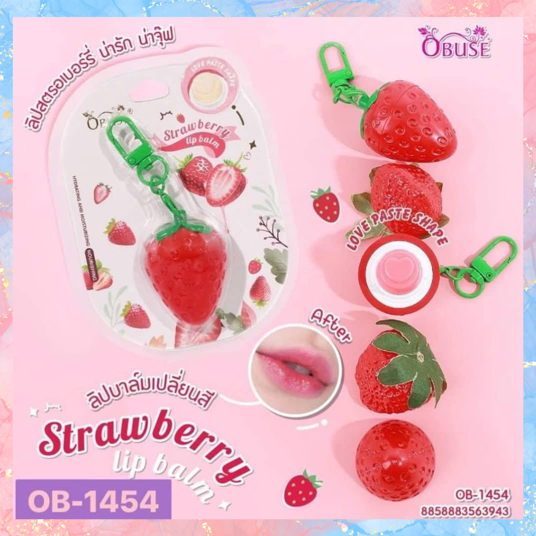 Strawberry Magic Lip Balm | Keychain Lip Balm