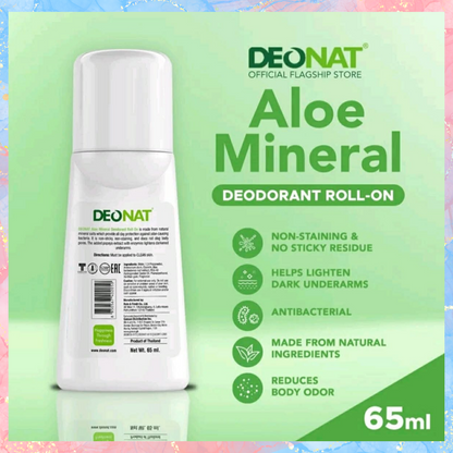 Deonat Aloe Mineral Deodorant Roll On | ALCOHOL-FREE | 65ML
