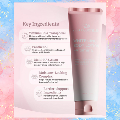 Vida Essentials Whitening Body Lotion + Vitamin E | Pink
