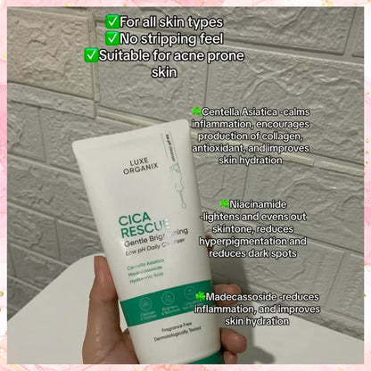 Luxe Organix CICA Rescue Gentle Brightening Cleanser | 150G