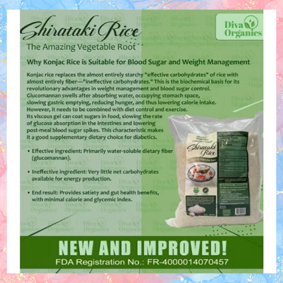 Diva Organics Shirataki Dried Rice - 1KG | Konjac Rice