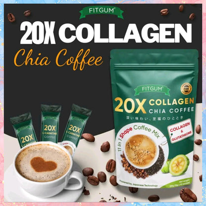 FITGUM 20x Collagen Chia Coffee | 10sachets