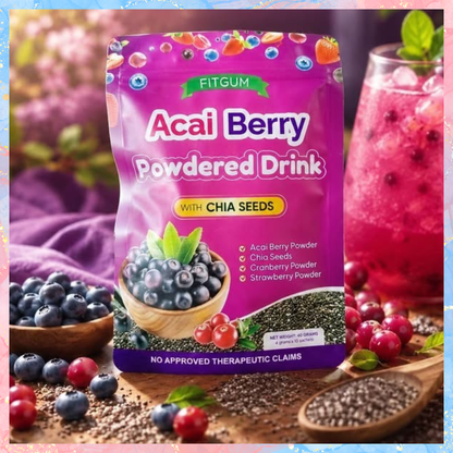 Fitgum Acai Berry Drink with Chia Seeds