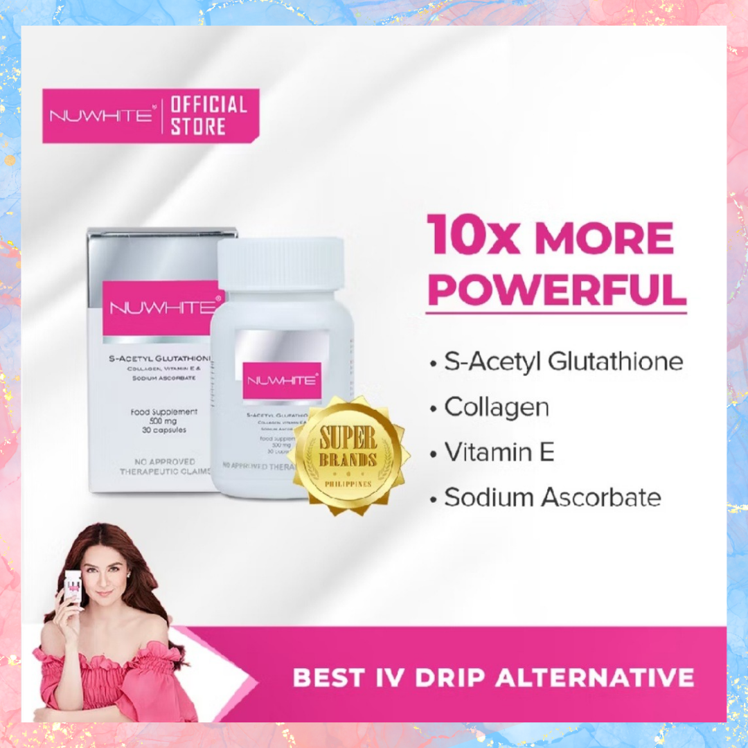 NUWHITE S-ACETYL GLUTATHIONE with Collagen, Vitamin E & Sodium Ascorbate | 30caps