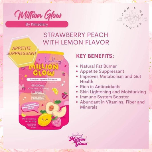 Kimsdiary - Million Glow Strawberry Peach with Lemon Flavor Premium Japanese Fat Buster | 210G
