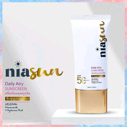 NiaSun Daily Airy Sunscreen with SPF50 PA +++ | Hybrid Protection | 50ML