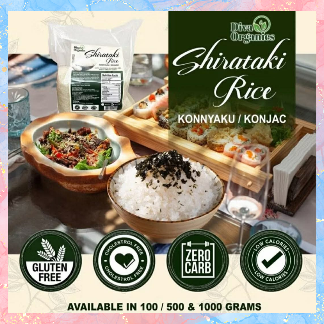 Diva Organics Shirataki Dried Rice - 1KG | Konjac Rice
