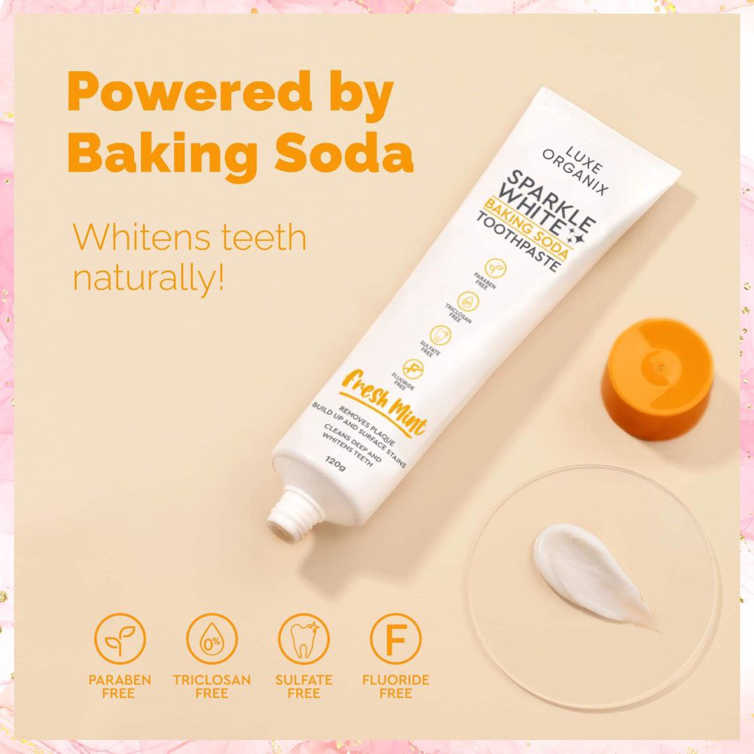 Luxe Organix Sparkle White Baking Soda Toothpaste | 120G