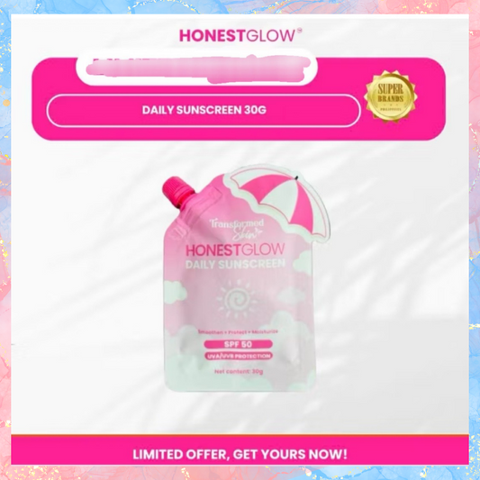Transformed Skin Honest Glow Daily Sunscreen with SPF50 UVA/UVB Protection | 30G