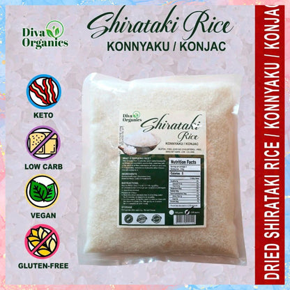 Diva Organics Shirataki Dried Rice - 1KG